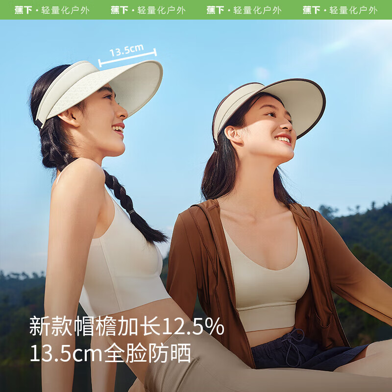 蕉下（beneunder）遮阳帽女太阳帽空顶帽防晒帽防紫外线遮脸时尚百搭UL569白