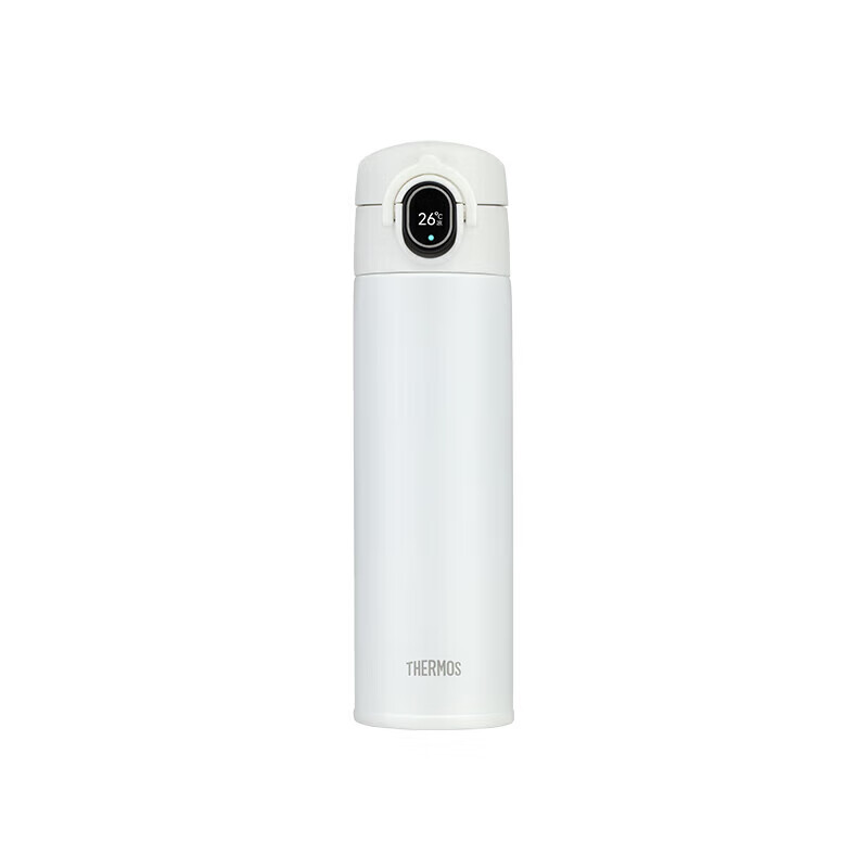 膳魔师（THERMOS）智能保温杯Pro弹盖款470ml大容量男女士温显水杯子TEEA-470S 新锐白